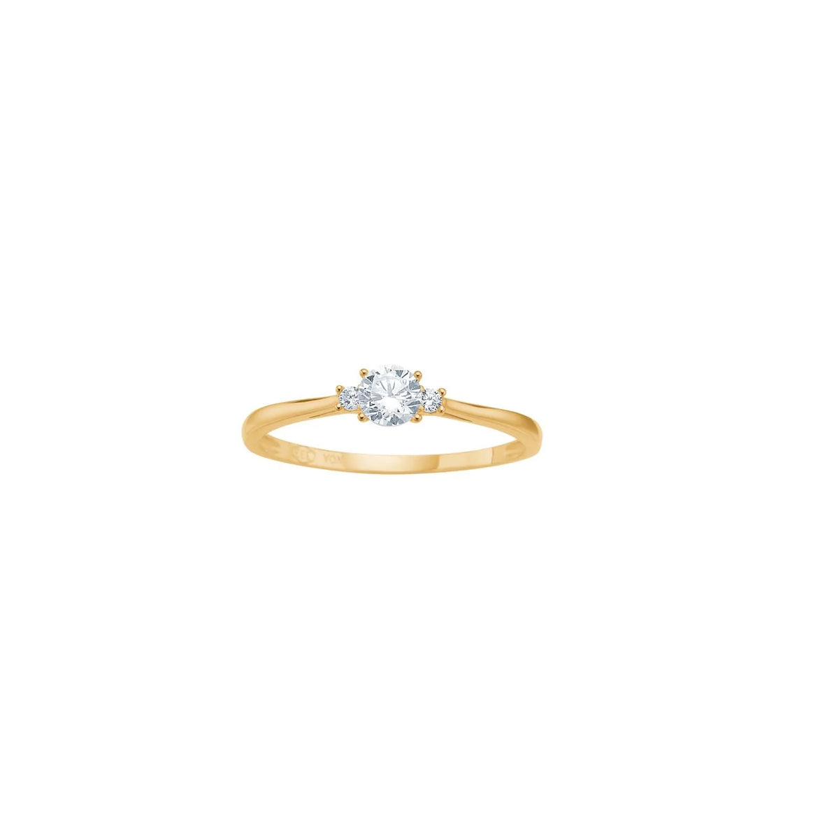 Ring i 8 kt. guld med zirkonia