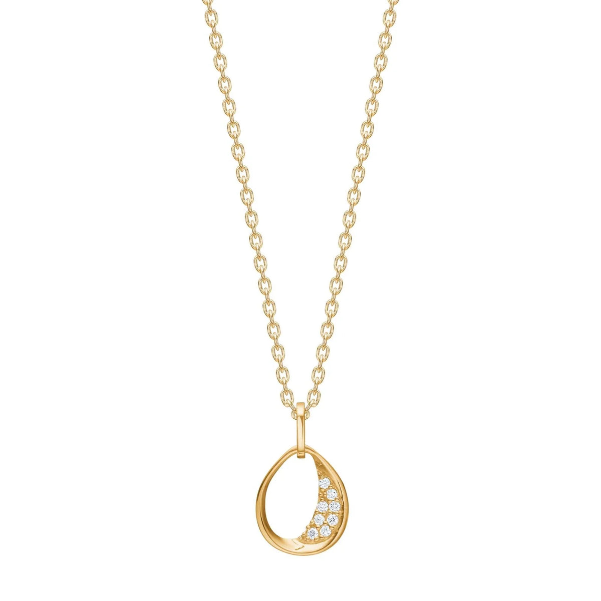 Vedhæng i 14 kt. guld med 0,040 ct. diamant inkl. kæde