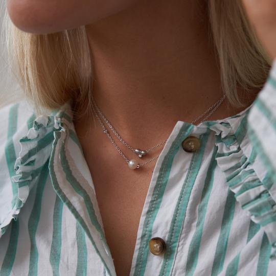 Pebbles Halskæde sølv med zirkonia