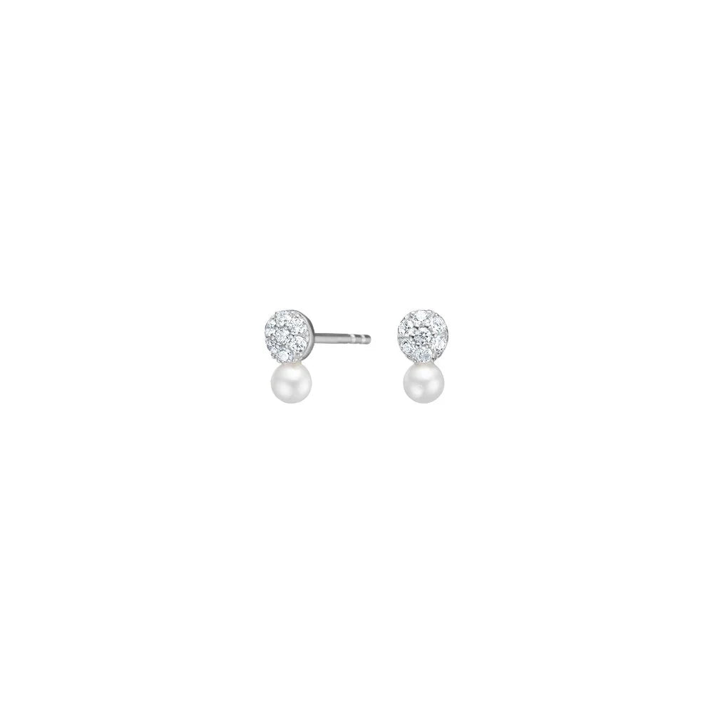TiaNor ørestikker med perle og zirkonia