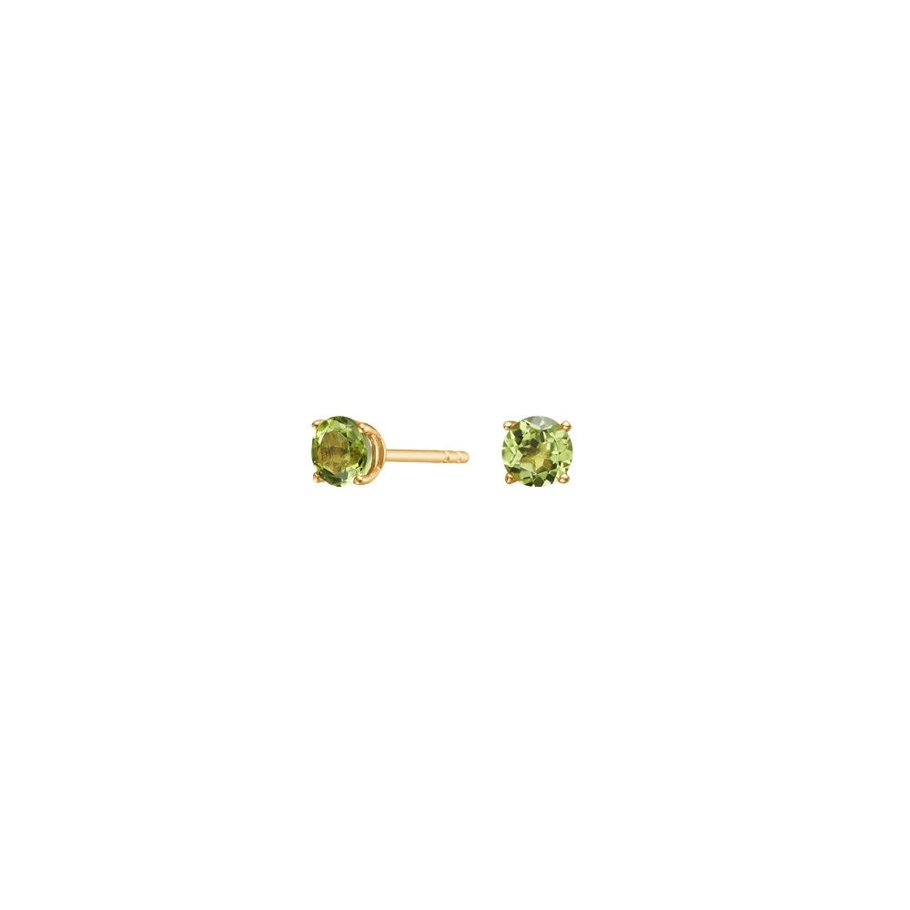Ørestikker i 14 kt. guld med 4 mm peridot