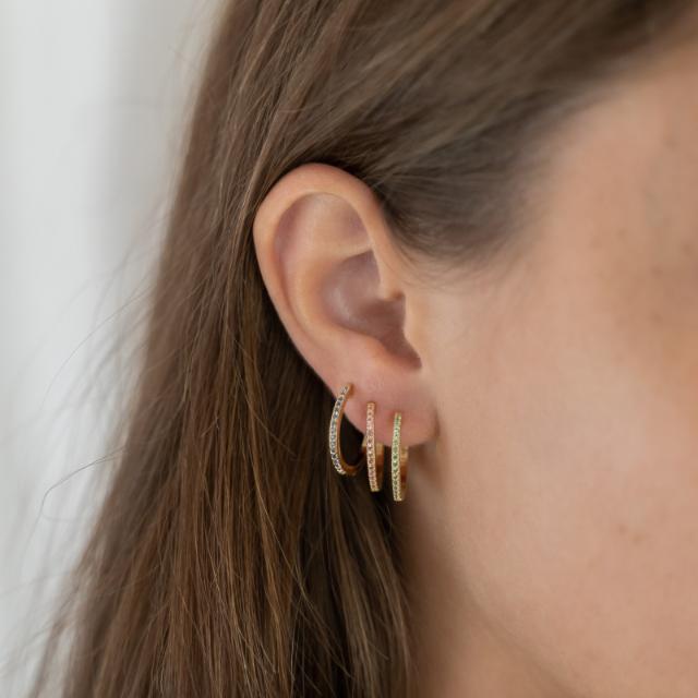 Forg. sølv creoler lyseblå 18mm