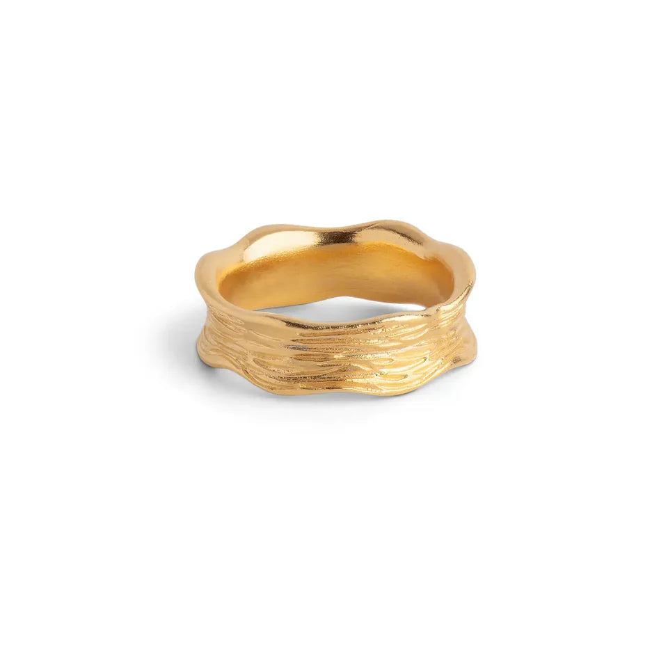 Enamel Ane Ring Forgyldt