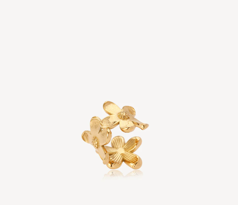 Sistie 2ND forgyldt stål earcuff Camellia