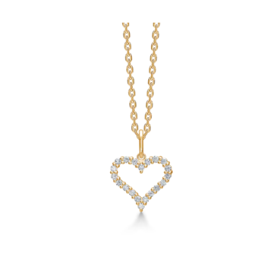 TENDER HEART vedhæng i 14 kt. guld m. diamanter