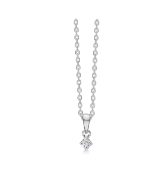 CROWN vedhæng i 14 kt. hvidguld m. diamant