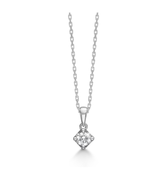 CROWN vedhæng i 14 kt. hvidguld m. diamant