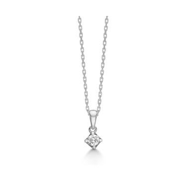 CROWN vedhæng i 14 kt. hvidguld m. diamant