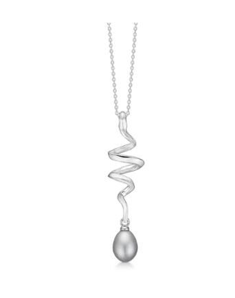 SWIRL W. PEARL halskæde m. kulturperle