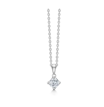 CROWN vedhæng i 14 kt. hvidguld m. diamant