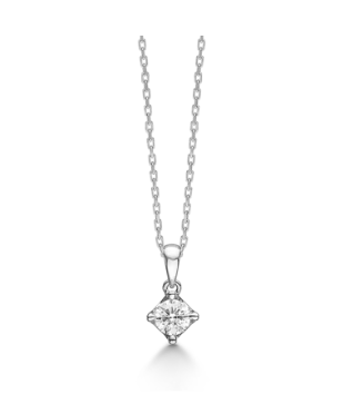 CROWN vedhæng i 14 kt. hvidguld m. diamant