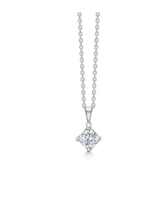 CROWN vedhæng i 14 kt. hvidguld m. diamant