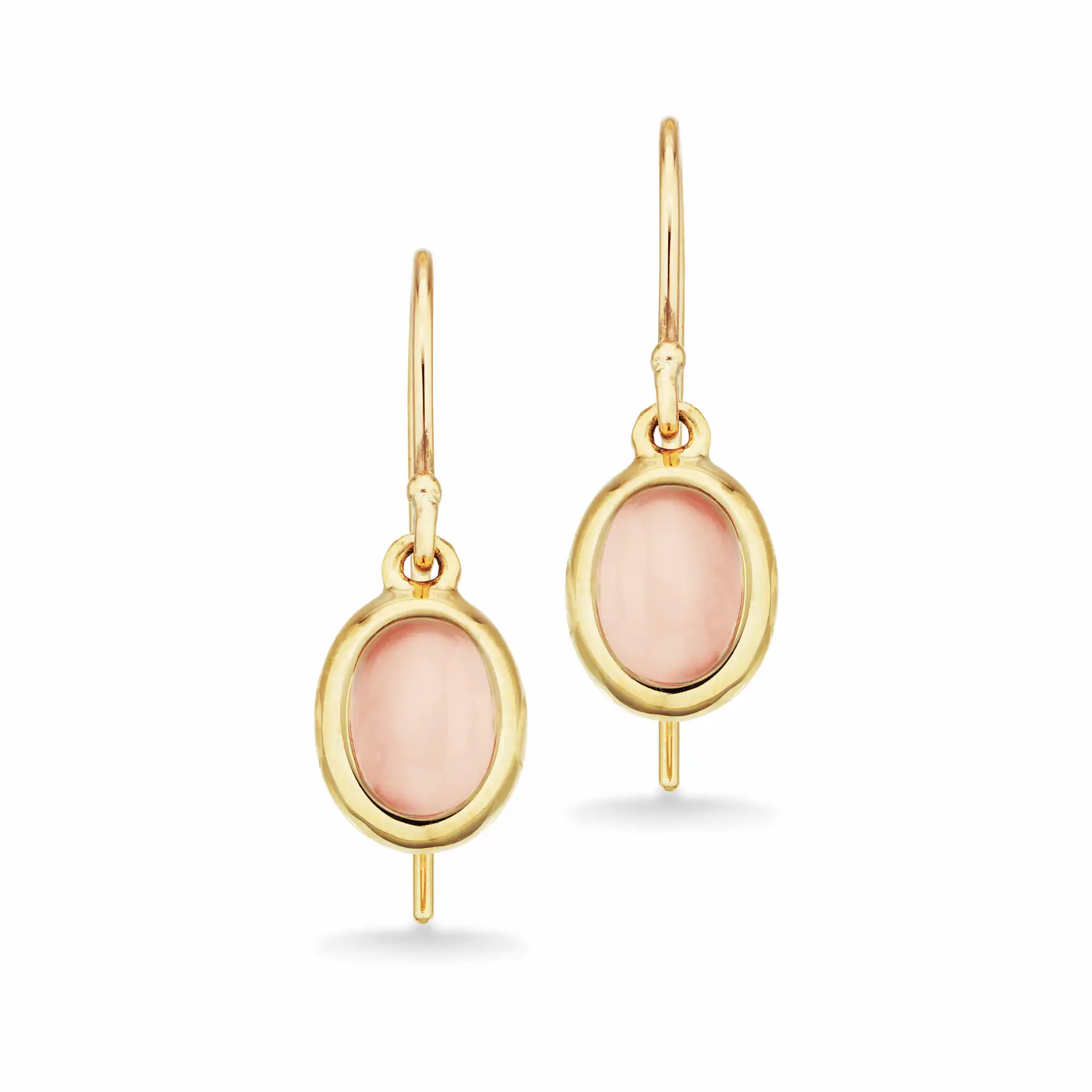 Ørehængere m. rosa quartz