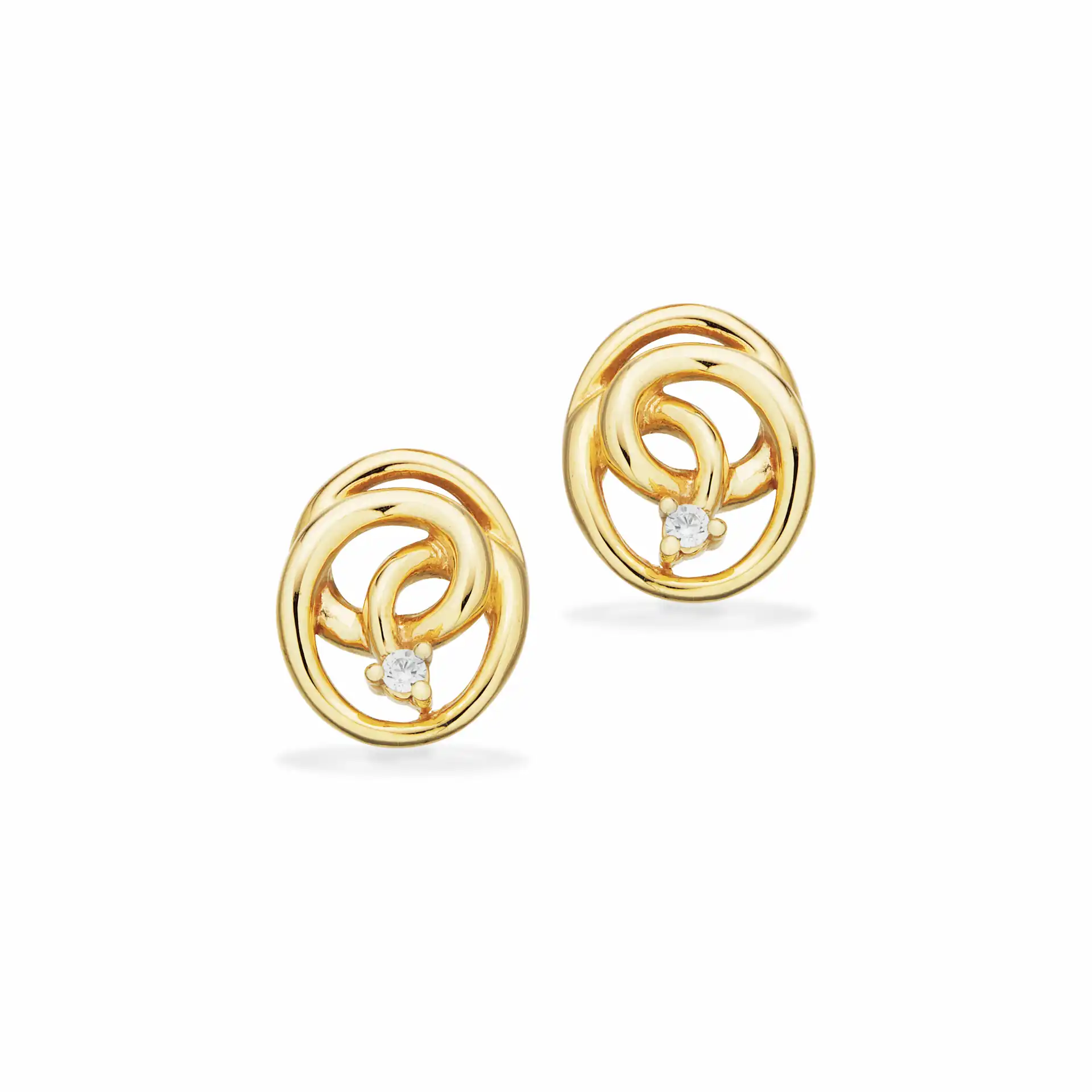 Knude øreringe i guld