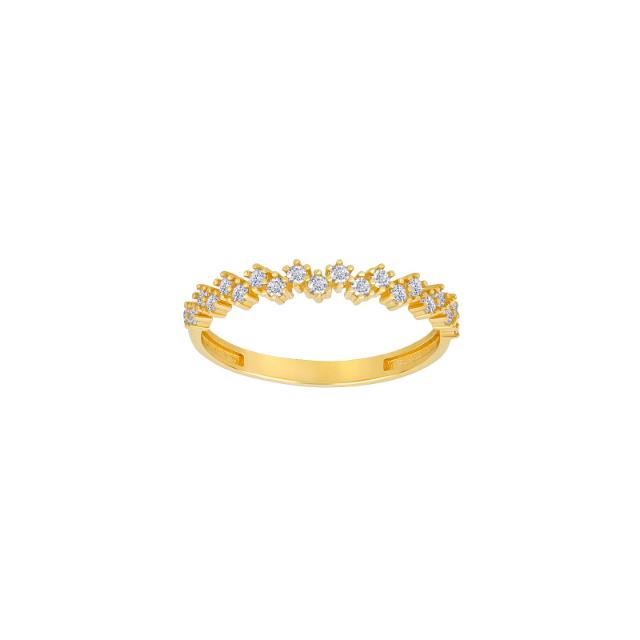 8kt. guldring m. zirkonia
