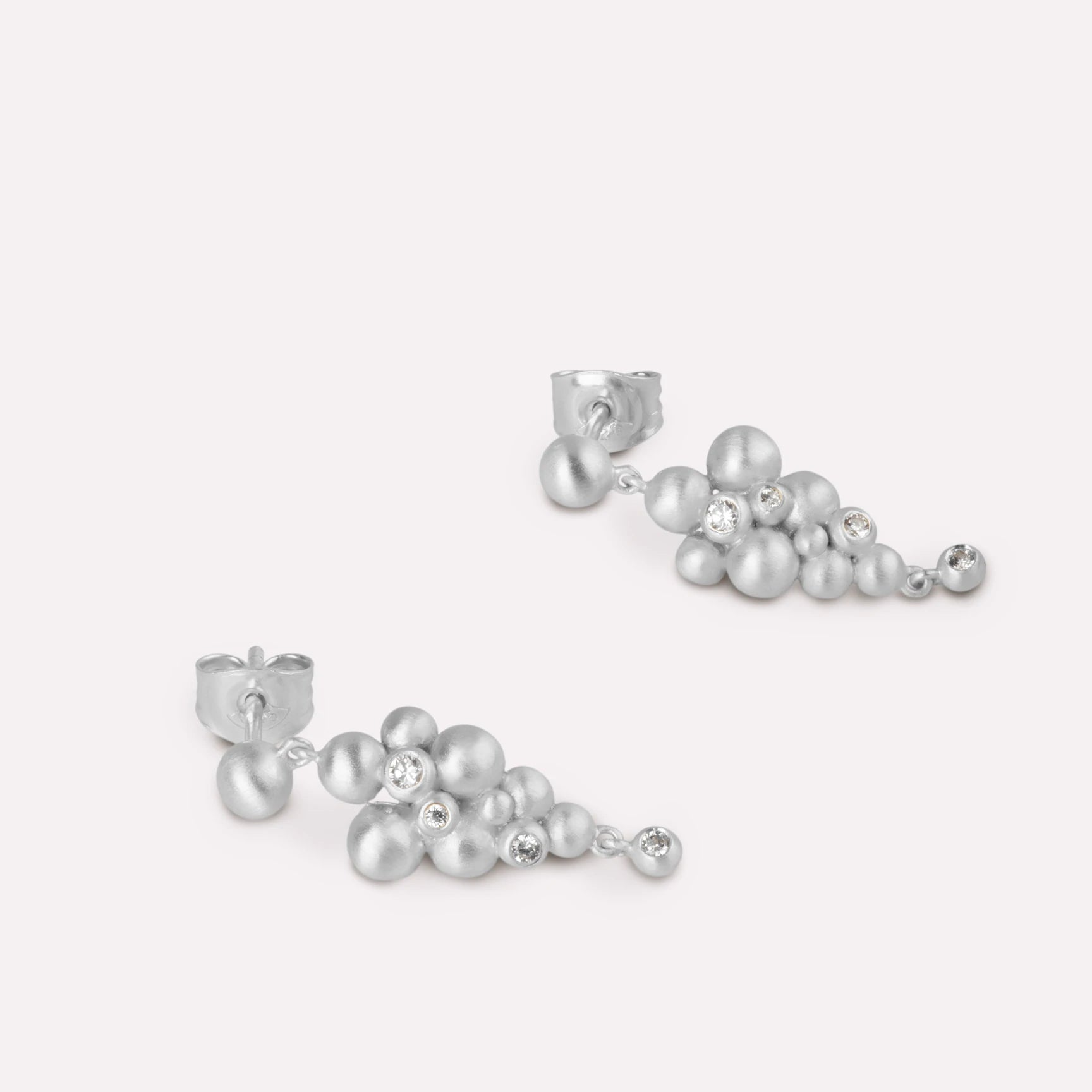 Pebbles sølv ørehænger m. zirkonia