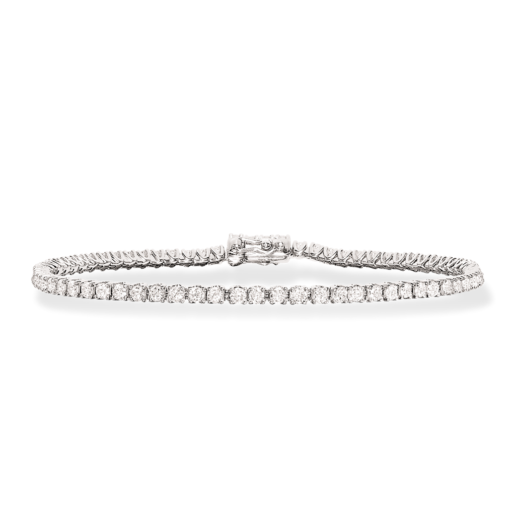 14 kt. Tennisarmbånd, hvidguld