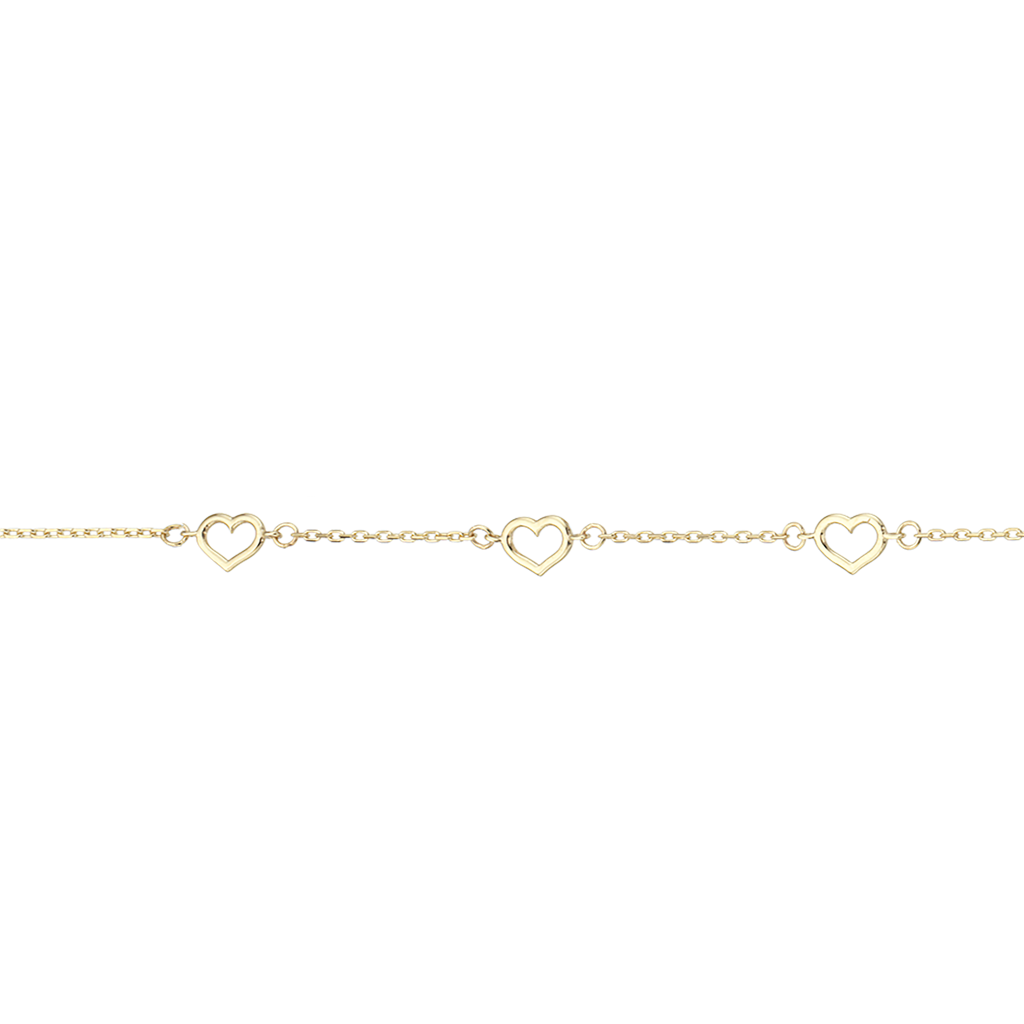 8 kt. guld armbånd med hjerter