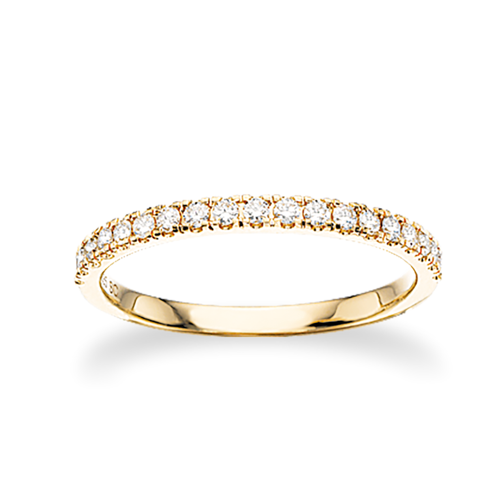 14 kt. alliancering med diamanter