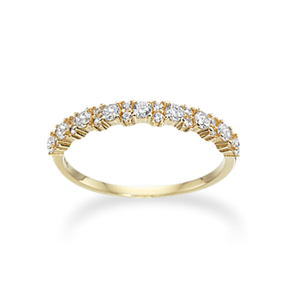 8 kt. Guldring med syn. kubisk zirkonia
