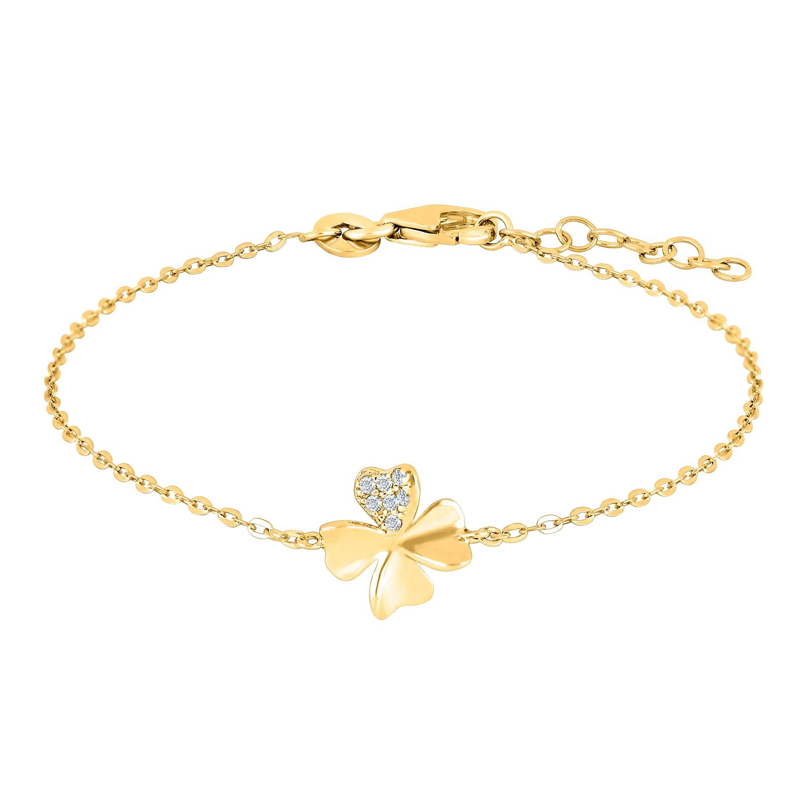 Forgyldt sølv armbånd m. zirkonia