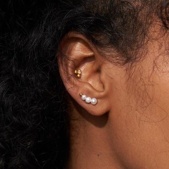 Aura earclimbers small, sølv - Sct. Mathias Ure & Guld