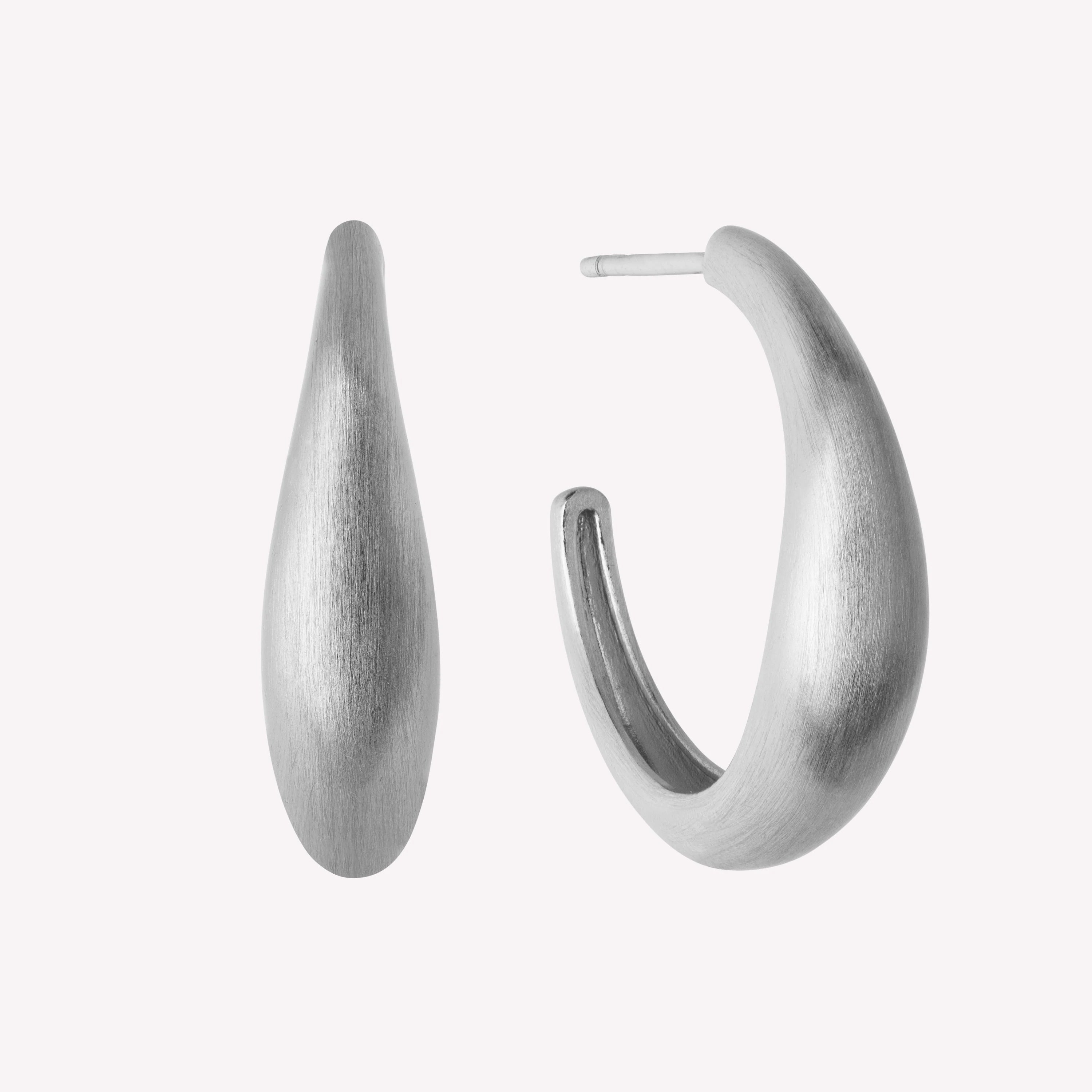 Ocean Flow sølv creoler, large