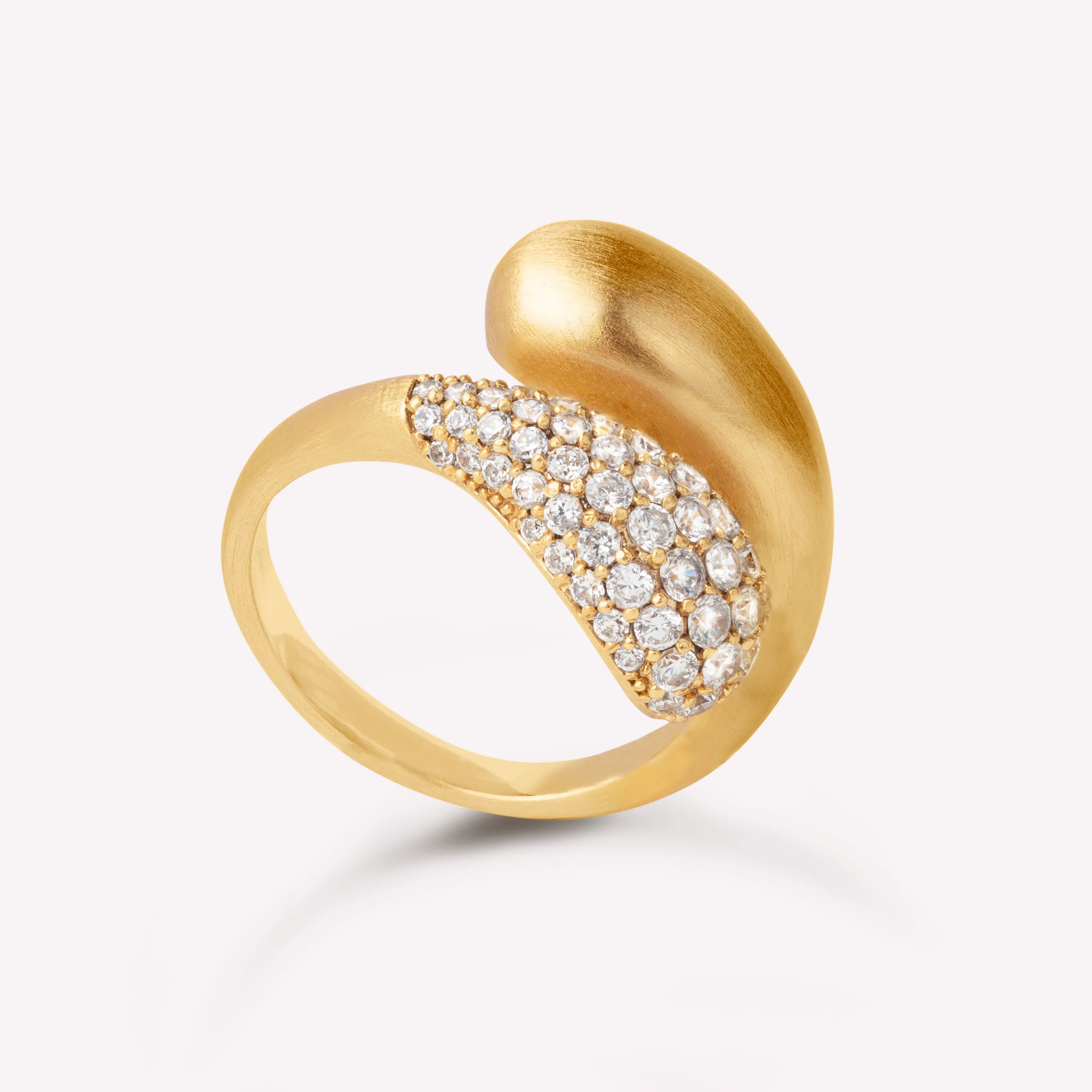 Ocean Flow Duo Ring Sparkle Forgyldt