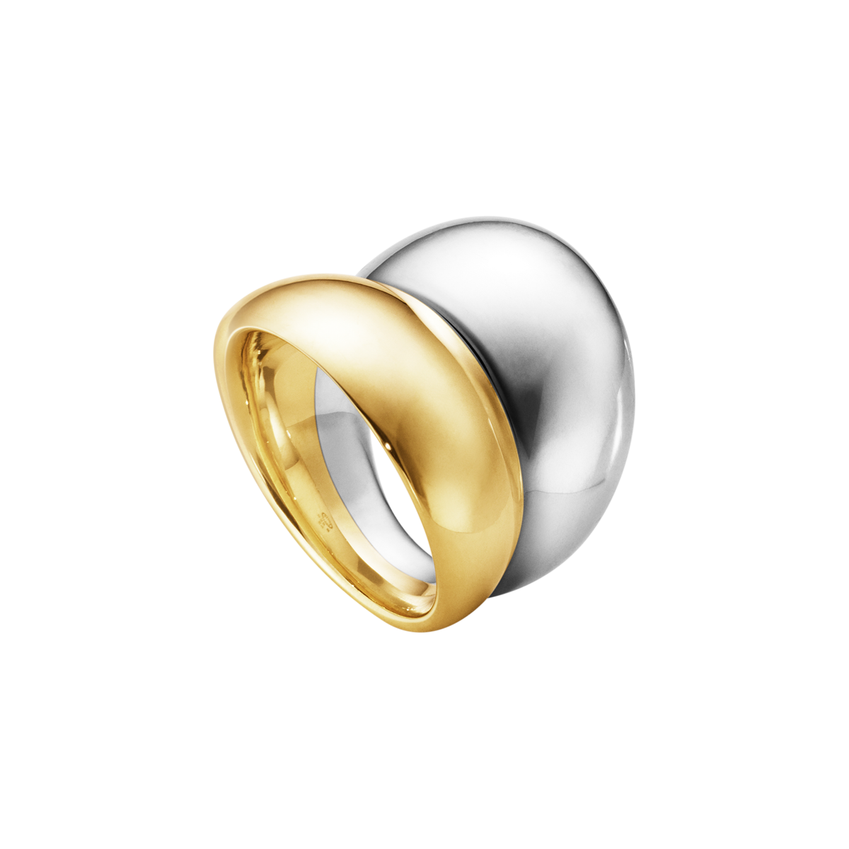 Curve Ring I Sølv og 18 kt Guld - Sct. Mathias Ure & Guld