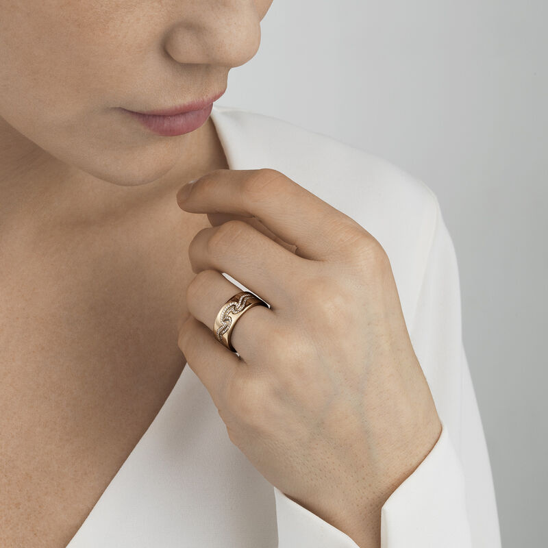 18 kt. rosaguld Fusion endering m. diamanter - Sct. Mathias Ure & Guld