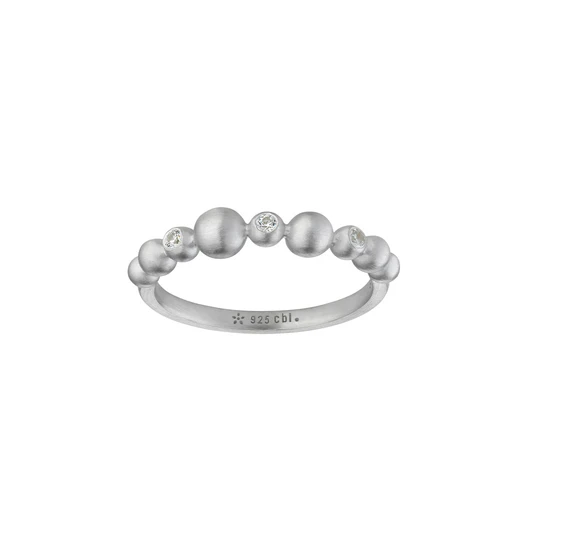 Pebbles Band ring, sterling sølv - Sct. Mathias Ure & Guld