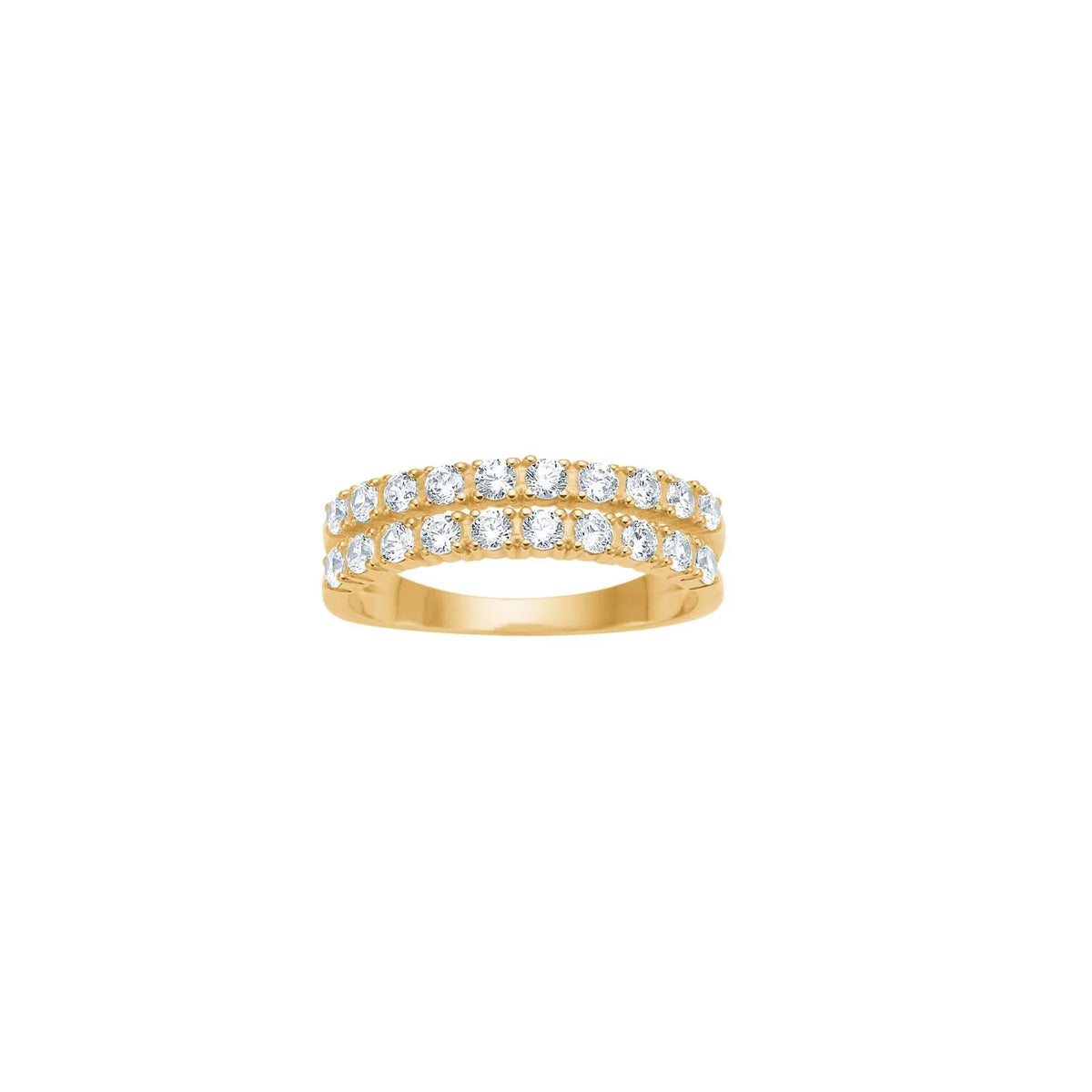 Alliancering i 8 kt. guld med zirkonia