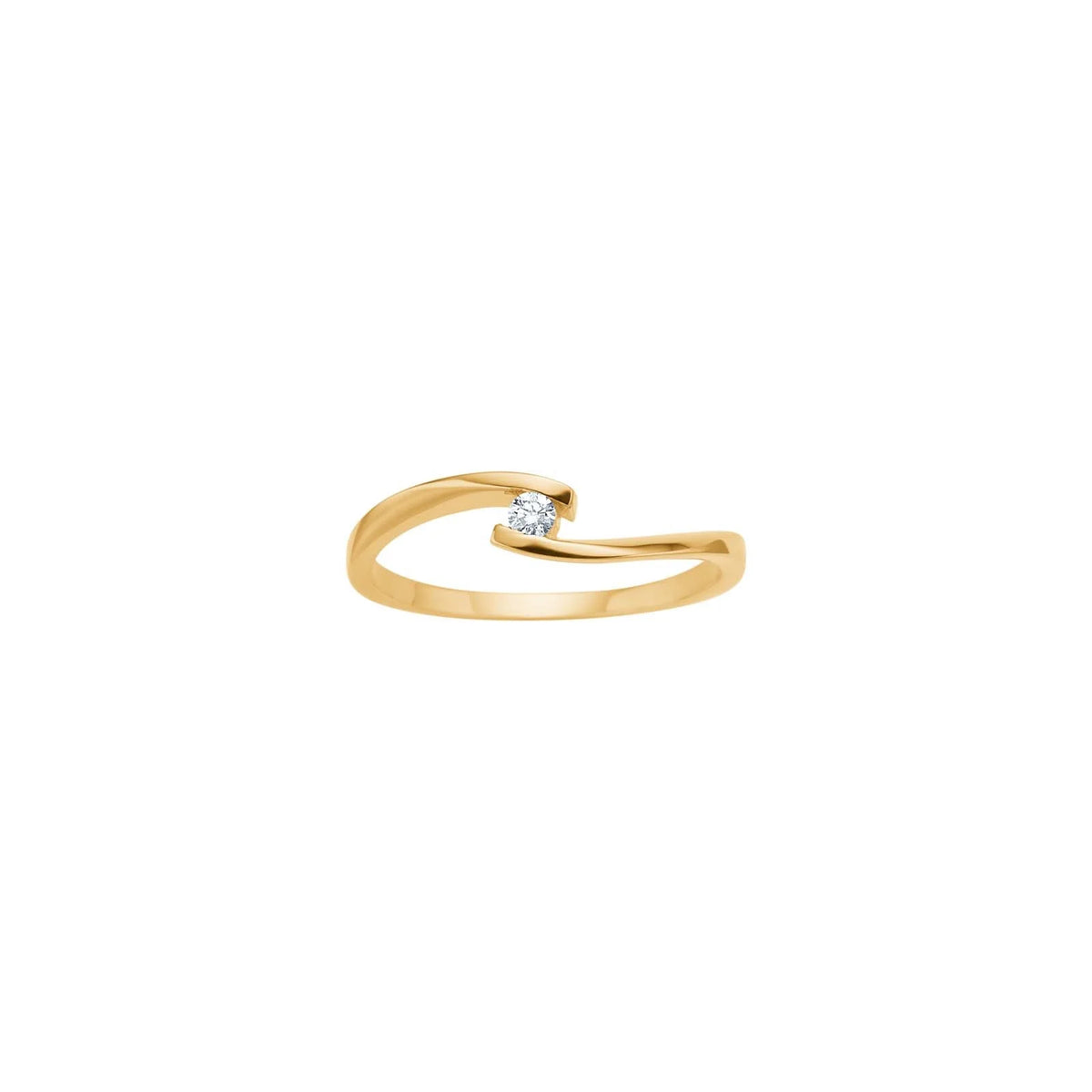Siersbøl ring i 14 kt. guld med 0,045 ct. diamant W/SI