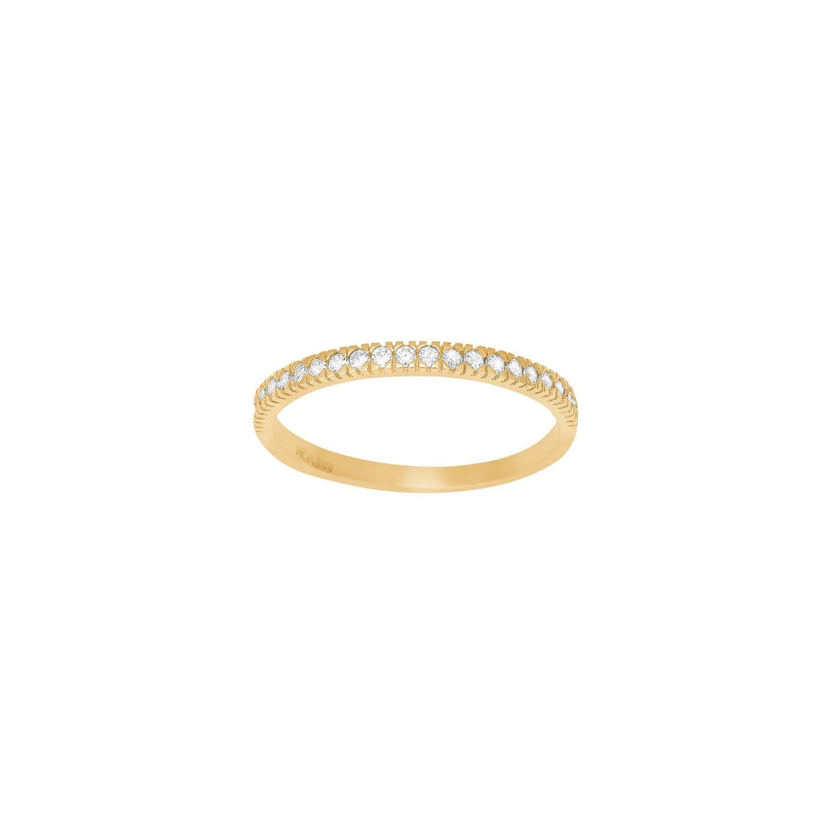 Alliancering i 8 kt. guld med zirkonia