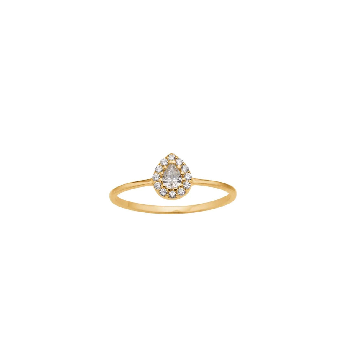 Rosetring i 8 kt. guld med zirkonia