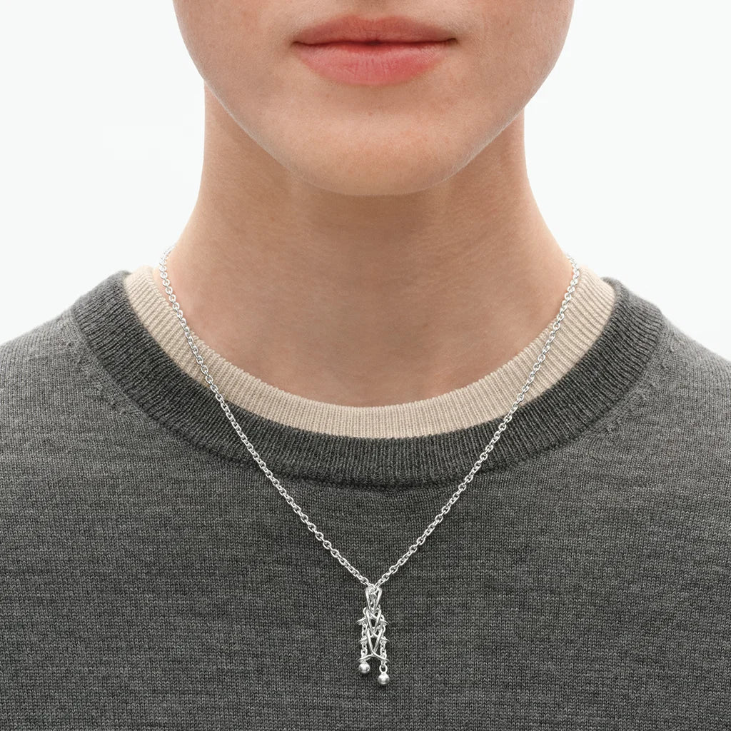 Georg Jensen WEFT halskæde med vedhæng i sølv