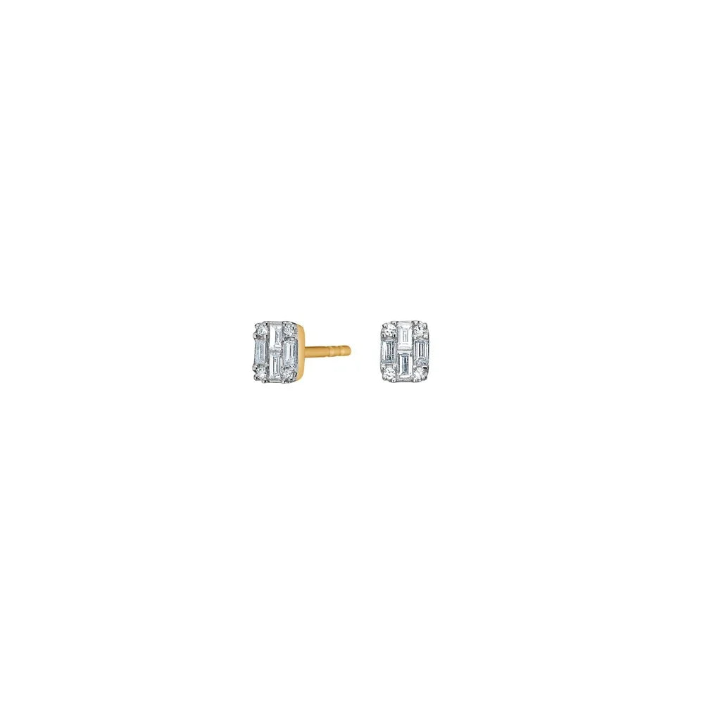 Siersbøl ørestikker i 14 kt. guld med 0,10 ct. diamanter W/SI