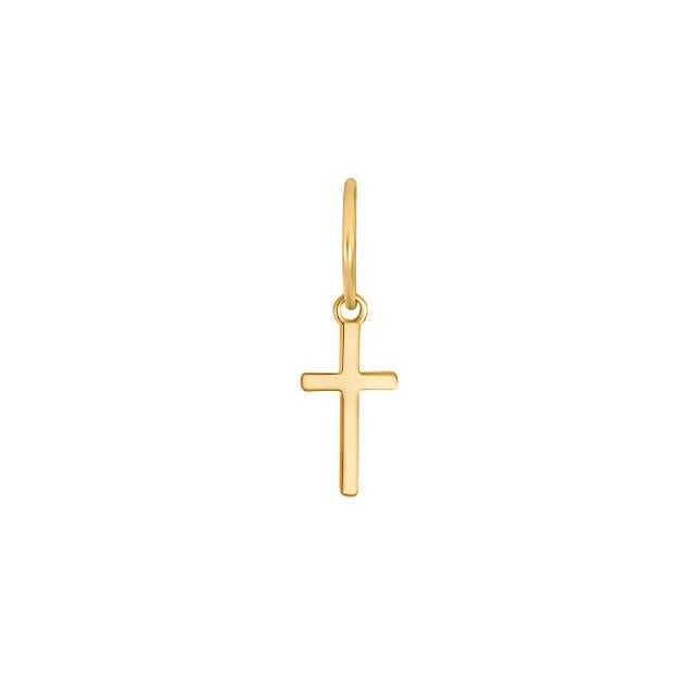 SON stål creol guld med kors