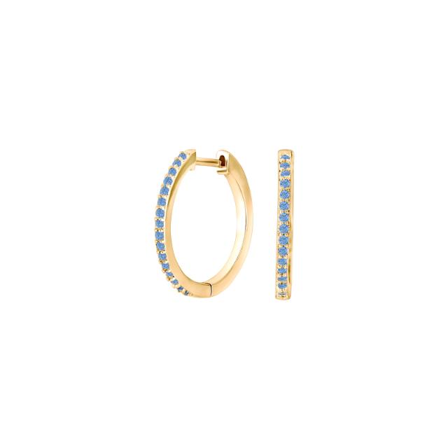 Forg. sølv creoler lyseblå 18mm