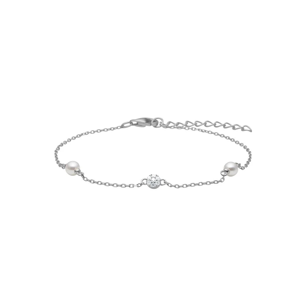 TiaNor armbånd med perle og zirkonia