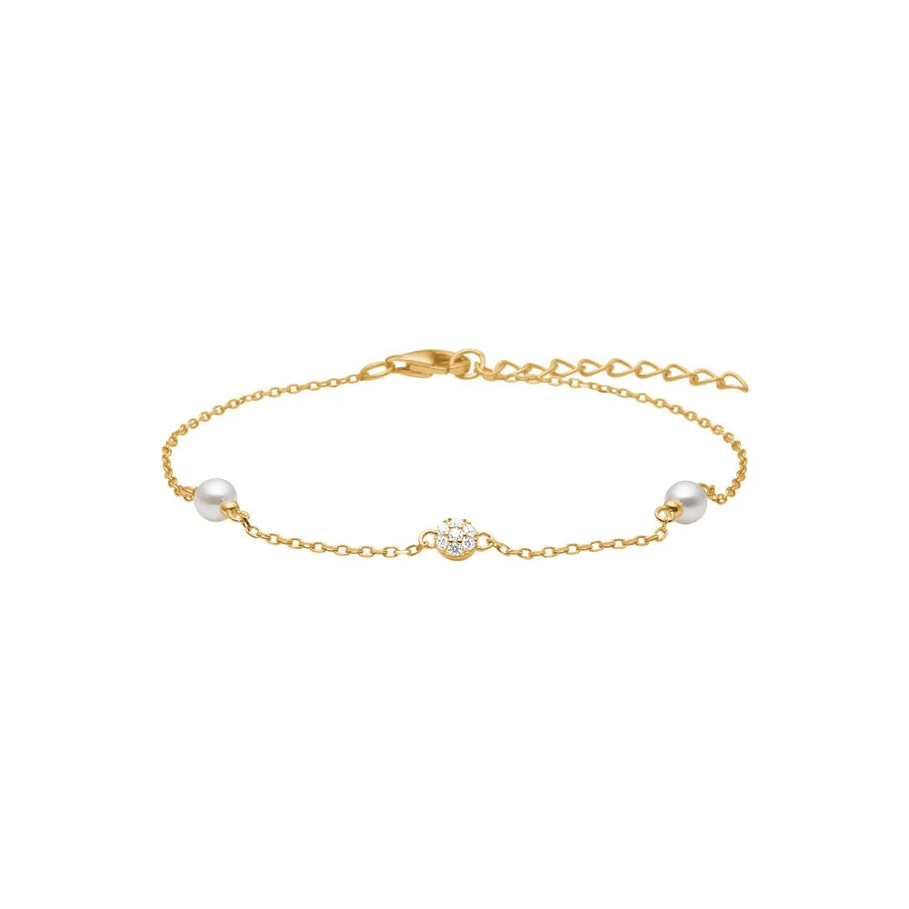 TiaNor armbånd med perle og zirkonia