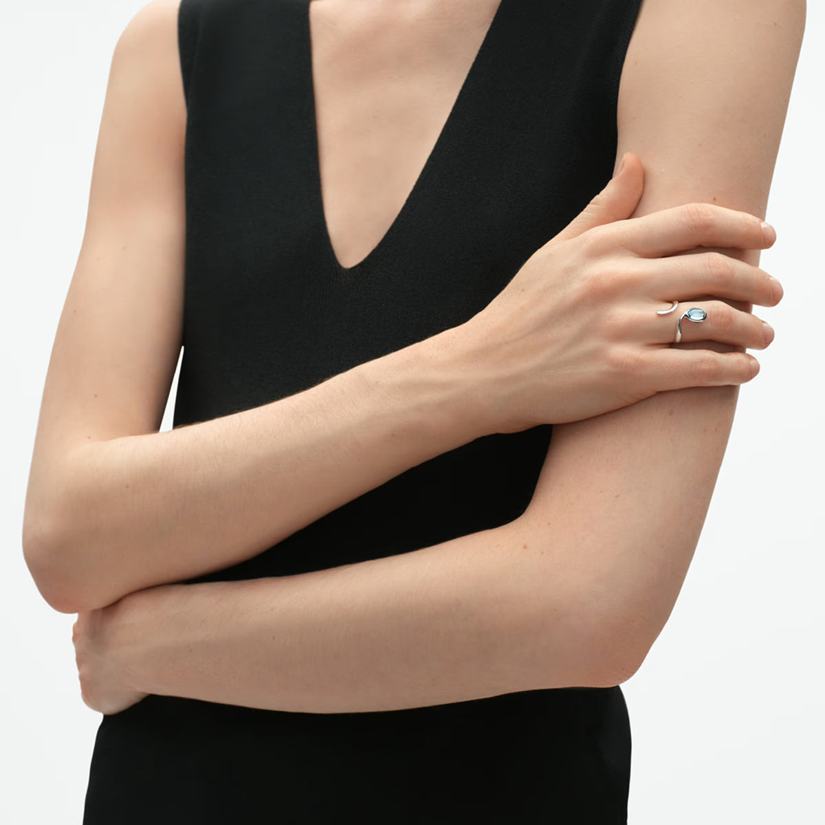 Georg Jensen Torun ring m/ blå topas
