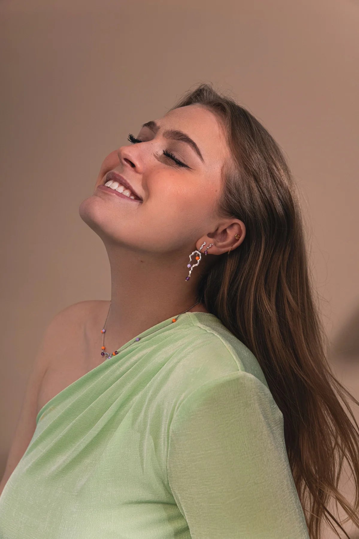 Lærke Bentsen x Sistie Øreringe Sølv med amethyst