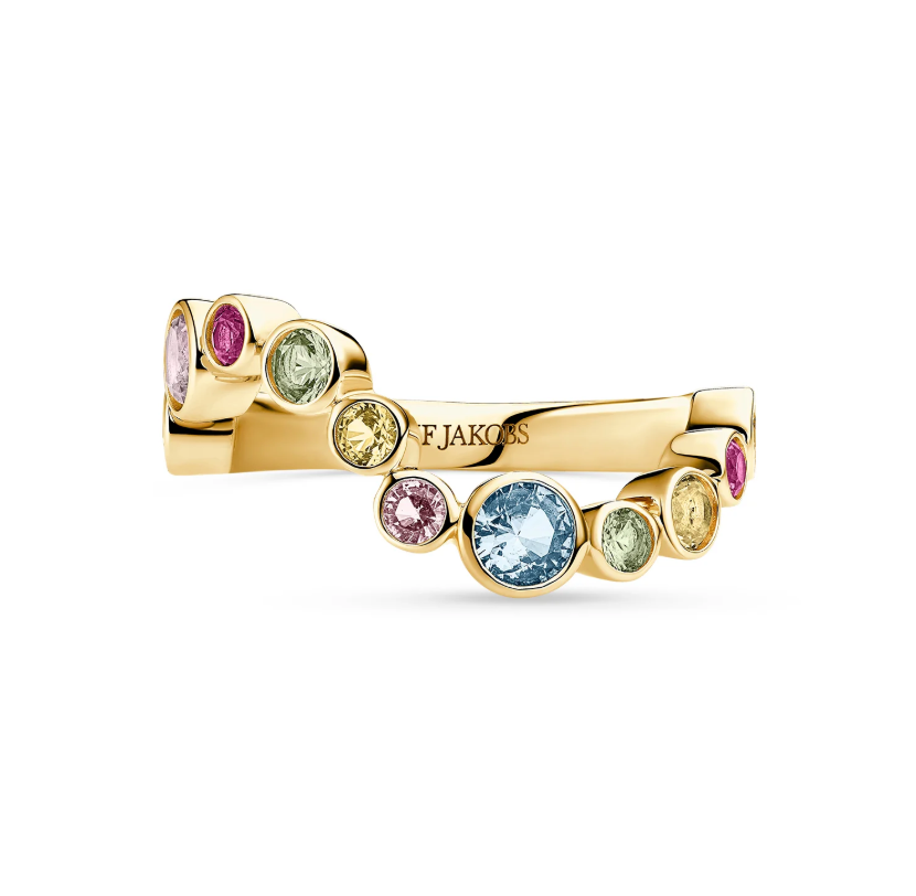 Ring Sardinien Wave Forgyldt Multi