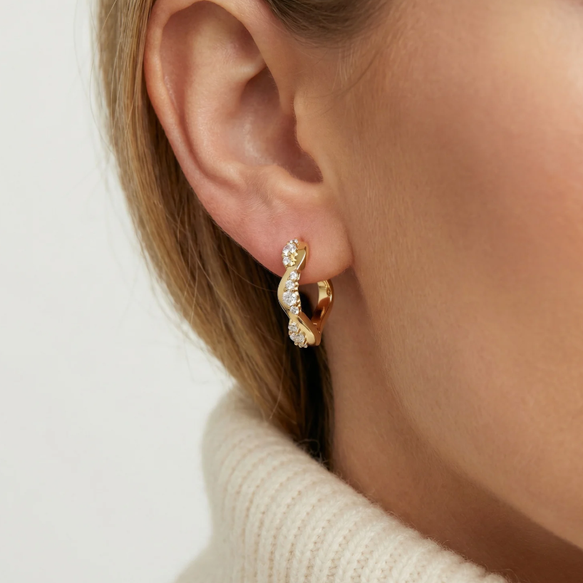 Øreringe Ellera Waves Altro Creolo Forgyldt