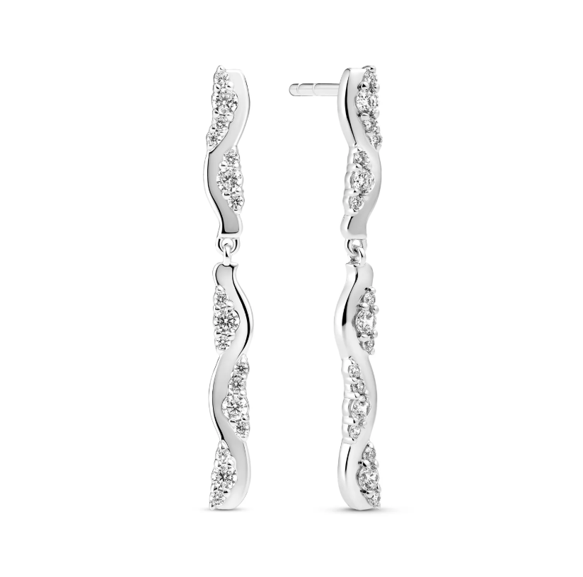 Øreringe Ellera Waves Altro Lungo Grande Sølv