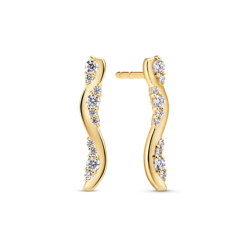 Øreringe Ellera Waves Altro Lungo Medio forgyldt