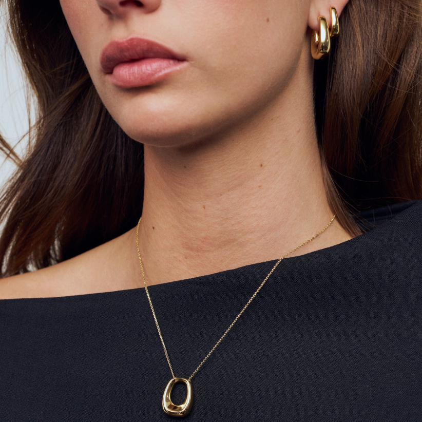 Halskæde Borsa Pianura Grande Forgyldt