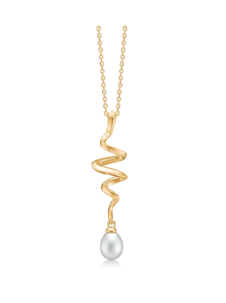 SWIRL W. PEARL halskæde m. kulturperle