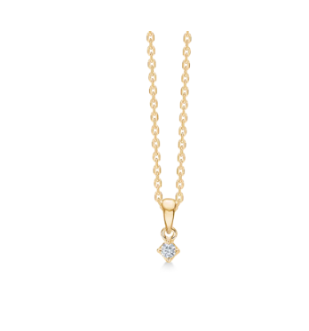 CROWN vedhæng i 14 kt. guld m. diamanter